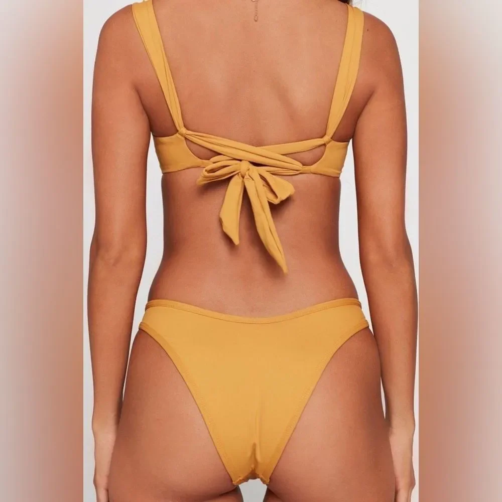 L*space Bikini Set Camellia Top & Cabana Bitsy Bottom Bronze Size Small NEW